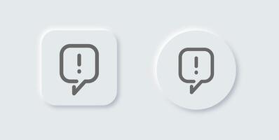 Issue line icon in neomorphic design style. Problem signs illustration. vector