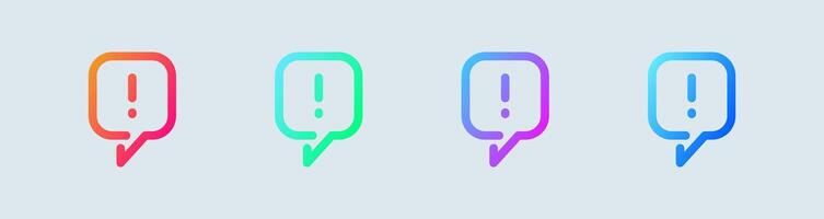 Issue line icon in gradient colors. Problem signs illustration. vector