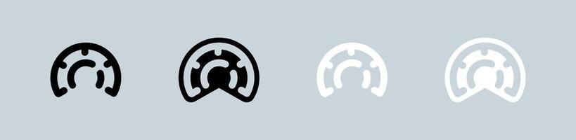 Performance icon set in black and white. Fast signs illustration. vector