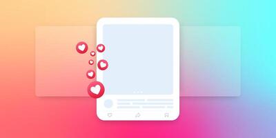 Social media mock up collection. Colorful social media interface. vector
