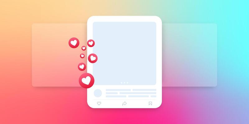 Social media mock up collection. Colorful social media interface.