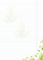 blank striped sheet with stylized green leaves vector