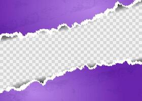 torn purple diagonal paper strips on a square background for text vector