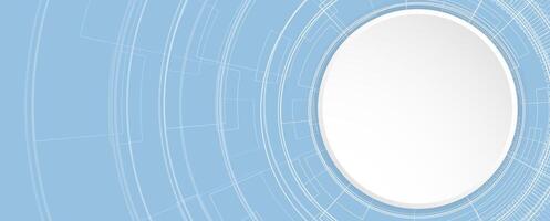 A white circular frame on a blue background vector