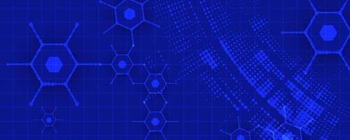 Abstract blue background with many different shapes vector