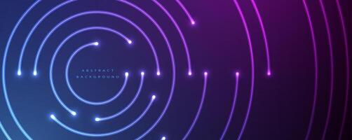 Abstract background with glowing lines and circles vector