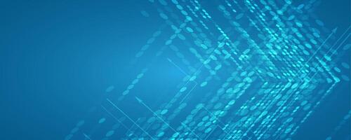 Abstract blue technology background with lines and dots vector