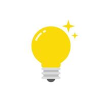 Light bulb tips icon in flat design. Yellow lamp, insight, idea sign symbol vector