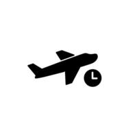 Flight schedule icon isolated on white background. Airplane take off time sign symbol vector