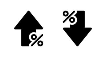 Percent growth and decline icon. Increase and decrease percentage arrow concept vector