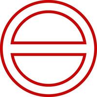 Red caution prohibition circle flat symbol. Red banicon. Stop no entry sign. Forbidden flat element illustration isolated on white background vector