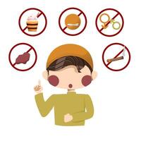 prohibitions when fasting in the month of Ramadan vector