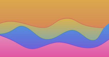 Abstract wavy background. Colorful gradient waves paper cut illustration vector