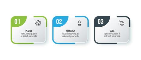 3 steps business infographic design. vector