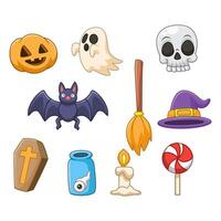 Set of Halloween elements illustration vector