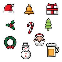 Set of Merry Christmas elements vector