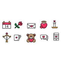 Set of Happy valentines day elements vector