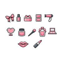 Set of cosmetics elements illustration vector