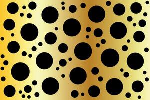 special background of black circles on gold background vector
