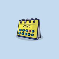 2025 Calendar outline color, isometric design vector
