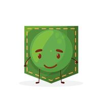 Peas shaped patch pocket. Character pocket peas. Cartoon style. Isolated on white background. Design element. vector
