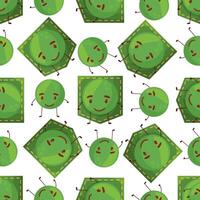 Seamless pattern peas shaped patch pocket. Character pocket peas. Design element. vector