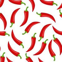 Seamless pattern with stylish red hot chili peppers on background for fabric, textile, clothes, tablecloth and other things. image. vector