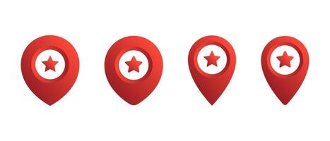 Map pointer with star icon in gradient style. Favorite place marker sign symbol vector