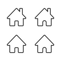 House, home outline icon set. Web homepage sign symbol. Editable stroke vector