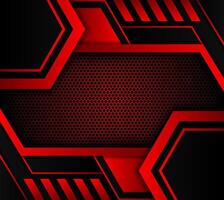 Abstract background with geometric pattern. dark hexagon background and red light with hexagon pattern texture. 3d illustration. black background vector