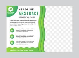 Green flyer cover business brochure design, Leaflet advertising abstract background, Modern poster magazine layout template, Horizontal annual report for presentation. right space for photo. vector