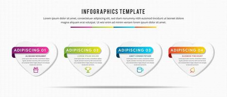 Abstract 3D digital illustration Infographic. basic shape is hearth with gradient white grey for background. dot pattern. Info Graphic Valentine elements vector