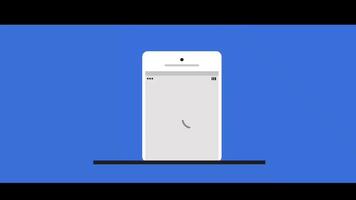 Mobile phone with fingerprint notification with blue background. video