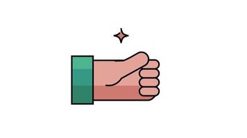 Thumb Up like gesture icon animation alpha channel video