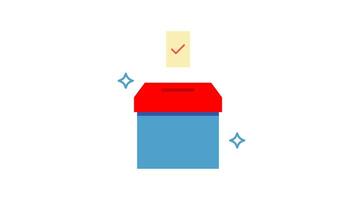 Election day, Ballot being dropped into box with checkmark. Voting, elections, decision making, democracy, political concepts, voting process illustration, voting rights concept. video