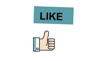 Thumb Up like gesture icon animation alpha channel video