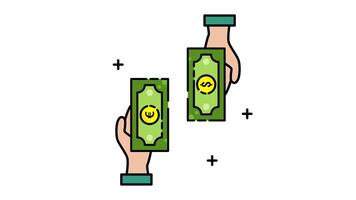 Currency exchange us dollar to Euro animation video