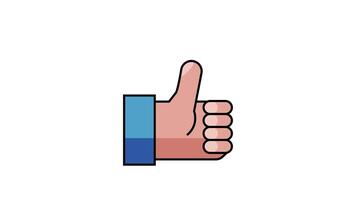 Thumb Up like gesture icon animation alpha channel video