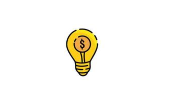 Bulb and money animation 4k alpha channel video