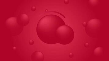 Animation of red round bubble background with gradation. Loop playback on 4K footage. Suitable for wallpapers, presentations, banners, etc. video