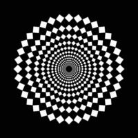Halftone speed spiral dynamic dotted lines in perspective Radial swirl element for logo vector