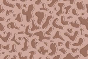 Seamless pattern of organic liquid stains in color 2025 mocha mousse. Abstract stains on beige background. In flat and linear style. . vector