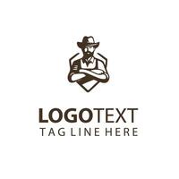 Rustic Ridge Farm Farmer Logo vector