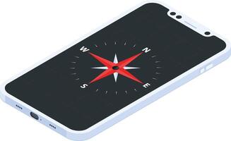 Compass App on Smartphone vector