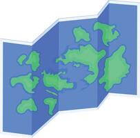 Foldable World Map Isometric Illustration vector