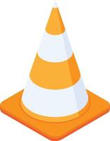 Traffic Cone Isometric Icon vector