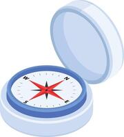 Isometric Compass Navigation Tool vector