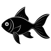 Goldfish Silhouette with Elegant Tail vector