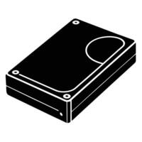 Backup Drive Silhouette Icon on White vector