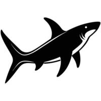Hammerhead Shark Silhouette in Ocean vector